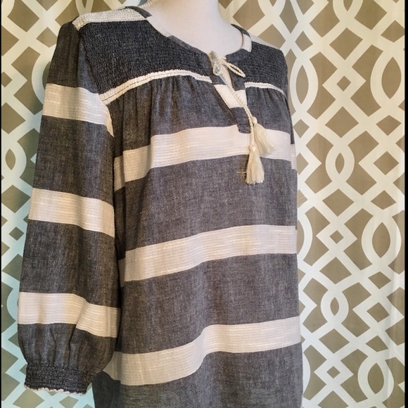 Sonoma Tops - Sonoma denim blue & white blouse